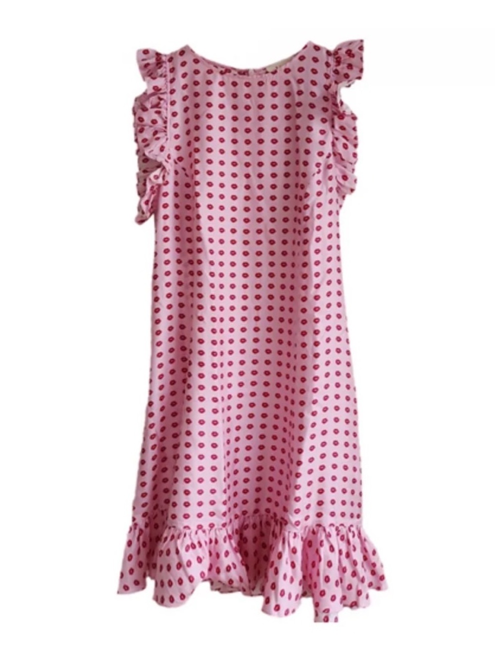 Lisou Pink Dress with Red Lip Print